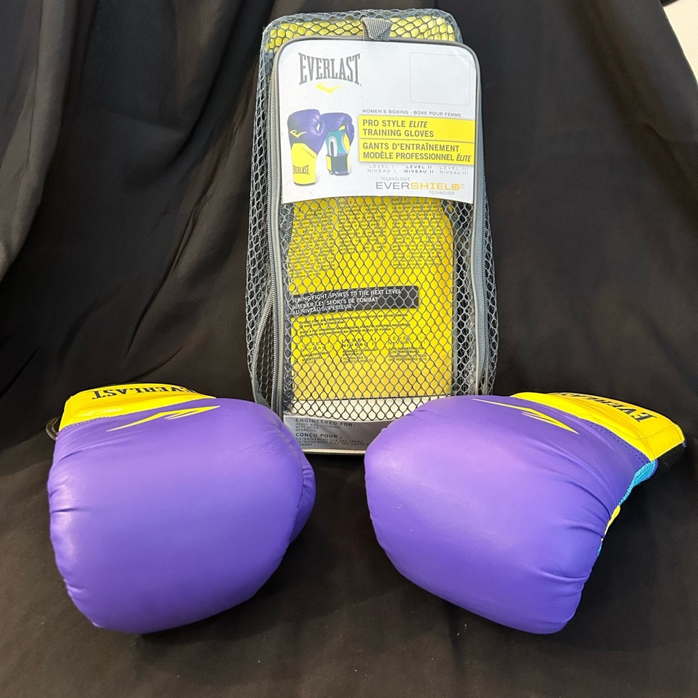 Everlast Purple and Yellow Boxing Gloves(worn once)